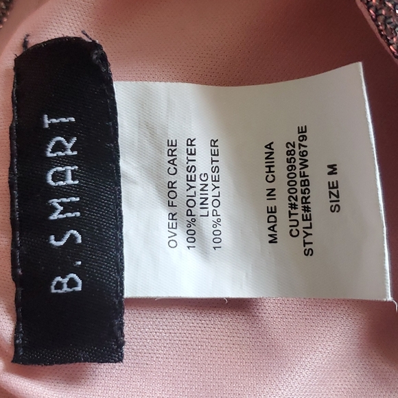B.SMART PINK SHIMMERY OFF SHOULDER DRESS SIZE MEDIUM - Picture 3 of 7